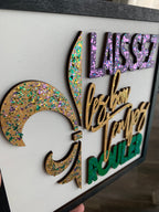 Mardi Gras Wood Sign | Laissez Les Bon Temps Rouler, 3D Decor