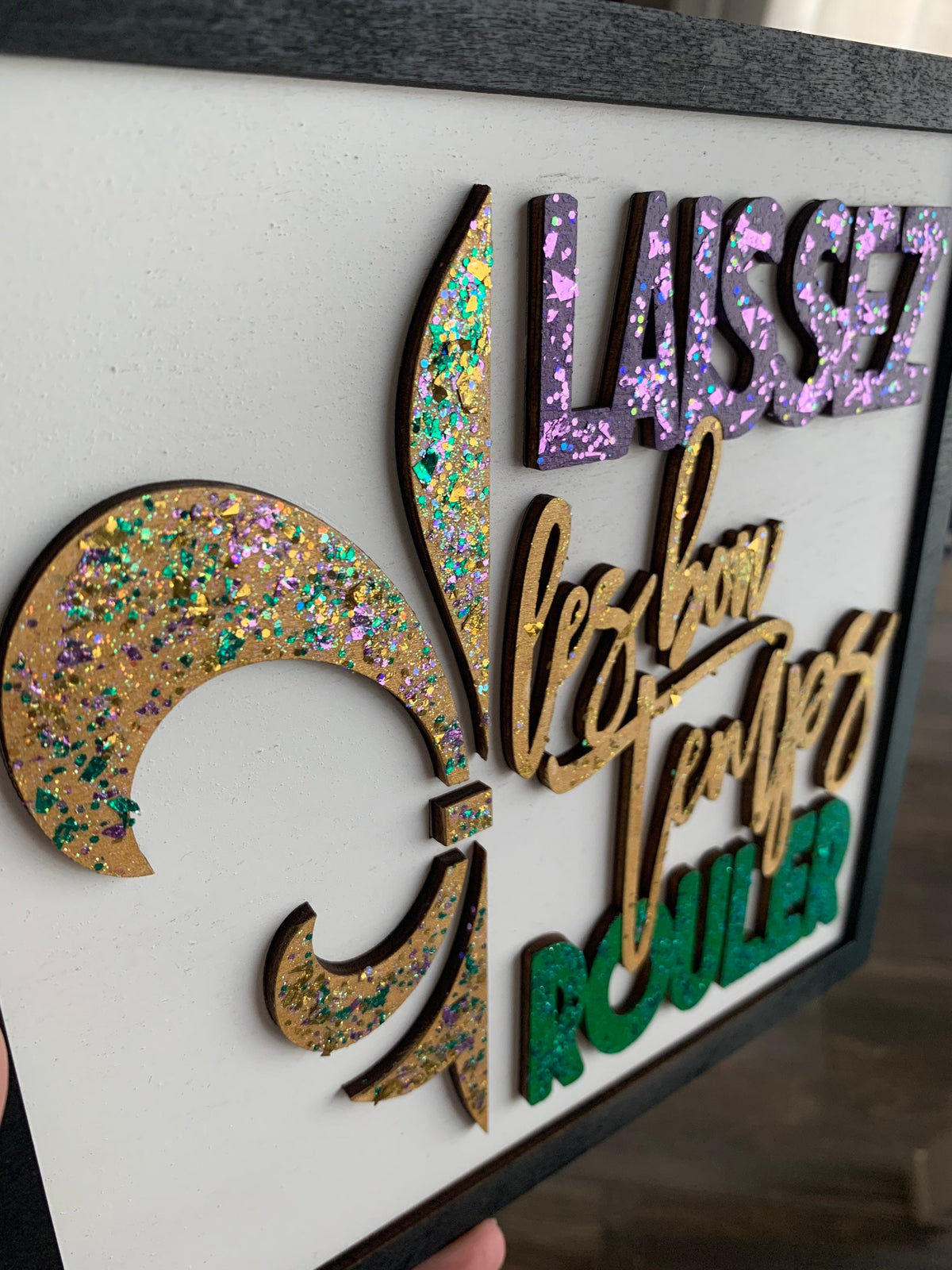 Mardi Gras Wood Sign | Laissez Les Bon Temps Rouler, 3D Decor