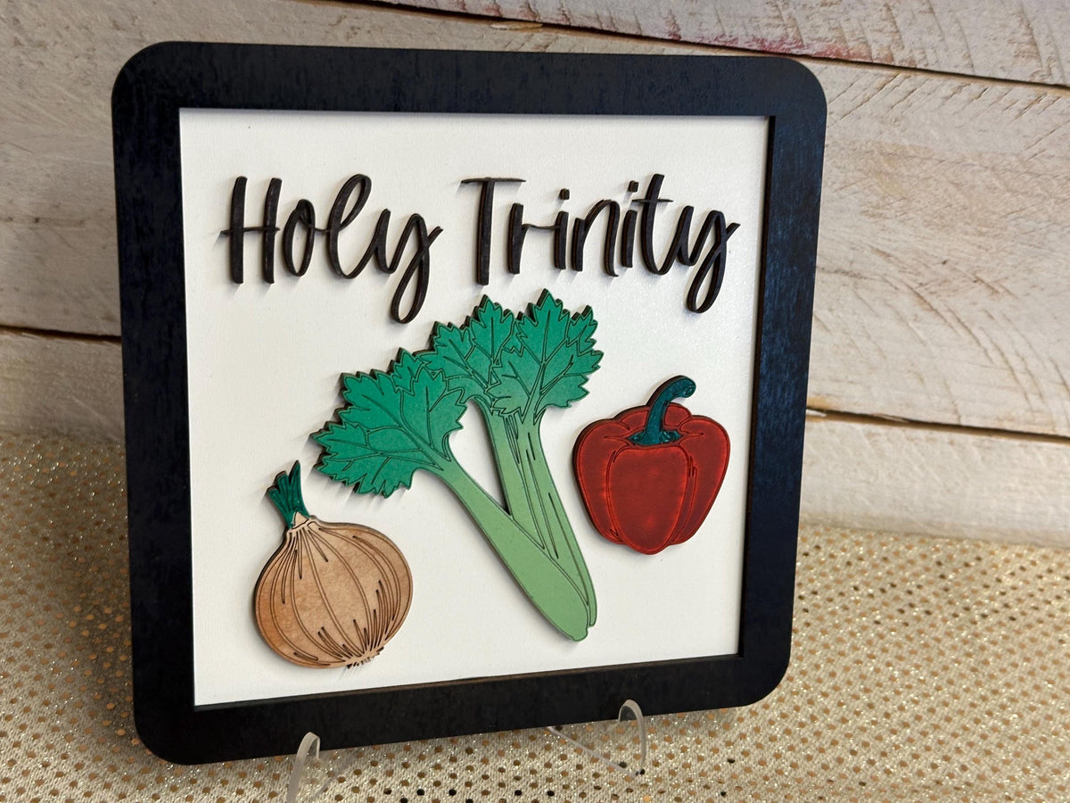 Cajun Holy Trinity Kitchen Sign | Southern Wood Art