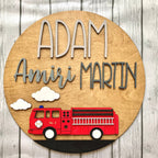 Custom Fire truck name sign | baby room decor