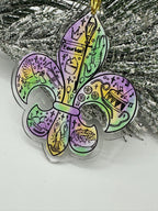 Fleur de Lis Mardi Gras Ornament: Handcrafted New Orleans Decor