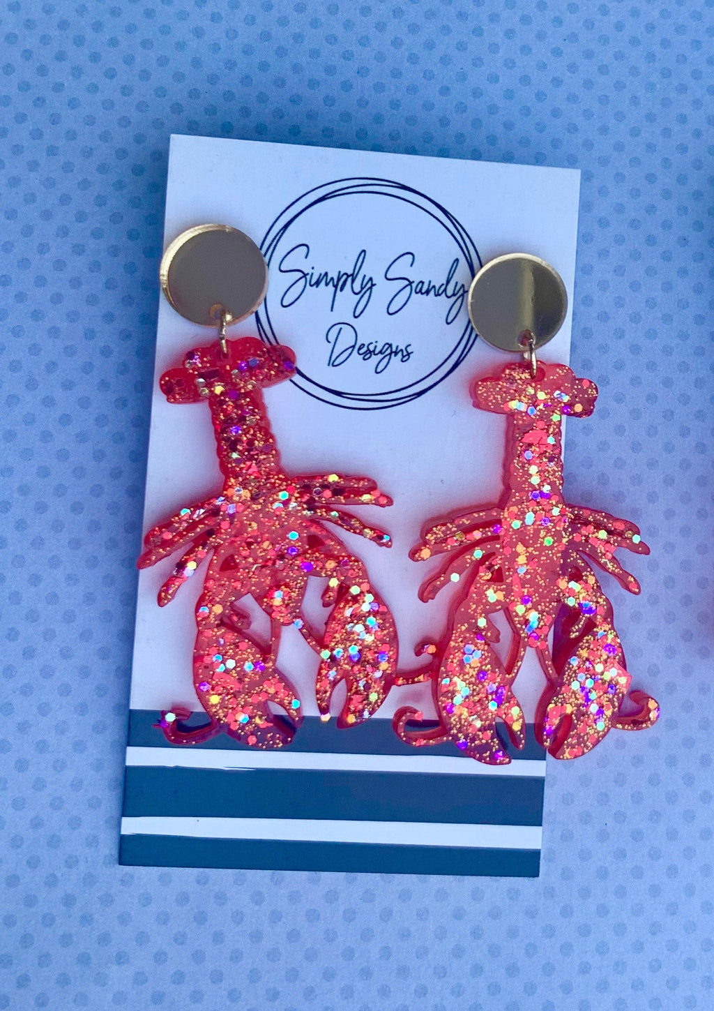 Crawfish earrings - crawdad jewelry - mudbug dangles