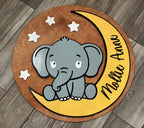 Elephant personalized Name Sign | Moon and Stars Nursery Decor