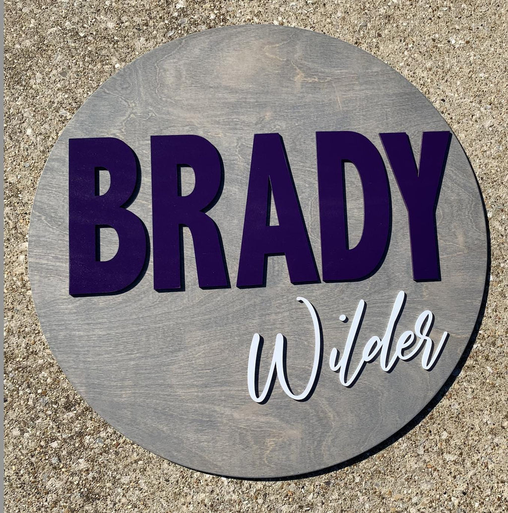 Personalized 3D Wood Birth Announcement Sign • Nursery Decor