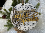Music Ornament | Glittering Gold, 'When Words Fail Music Speaks'
