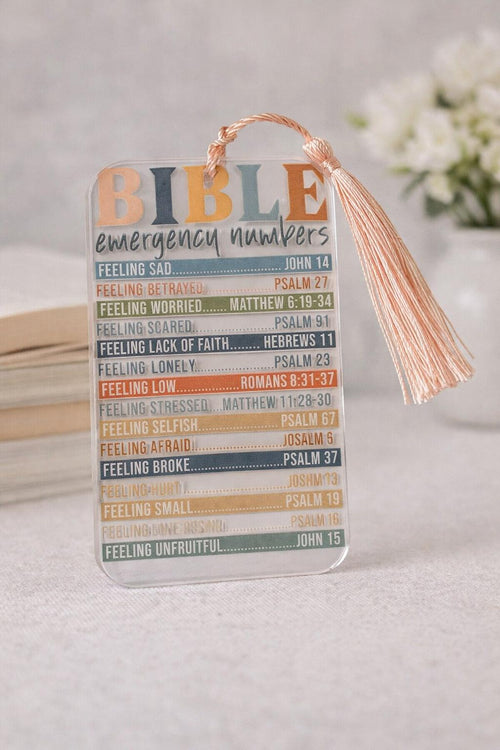 Bible Emergency Numbers Bookmark | Christian Scripture | Faith Encouragement Gift