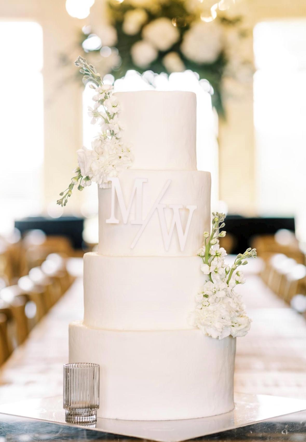 Personalized Initial Cake Charm, Wedding Cake Charm, Custom Monogram Cake Topper Alternative, Acrylic Cake Decor, Modern Wedding Cake Detail