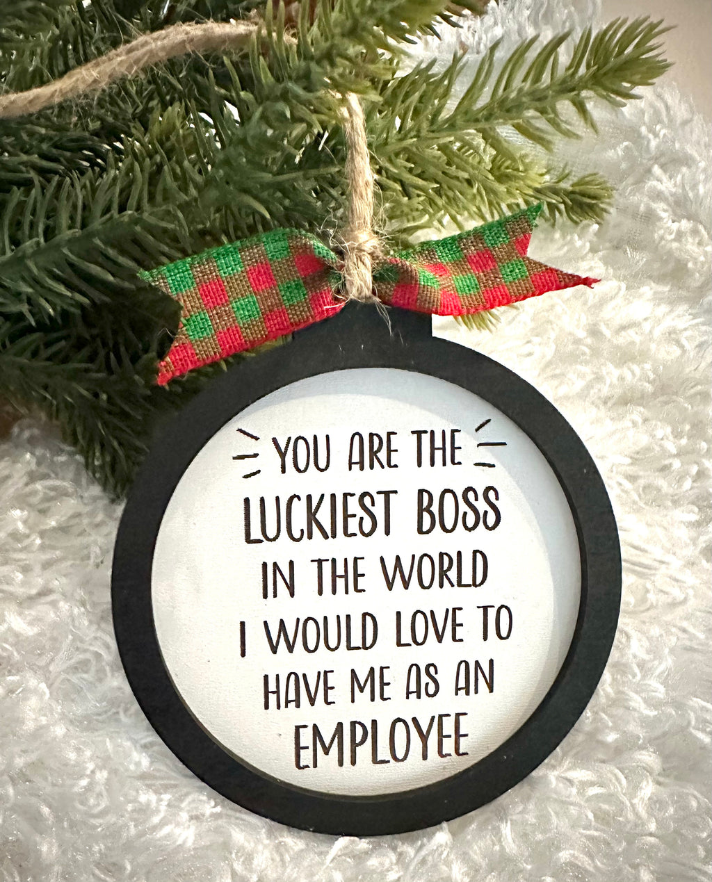 Funny Boss Christmas Ornament | Luckiest Boss Gift