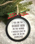 Funny Boss Christmas Ornament | Luckiest Boss Gift