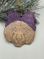 Tiger in head band Ornament / Custom Glitter School Spirit Decor | Girl Tiger Fan Gift