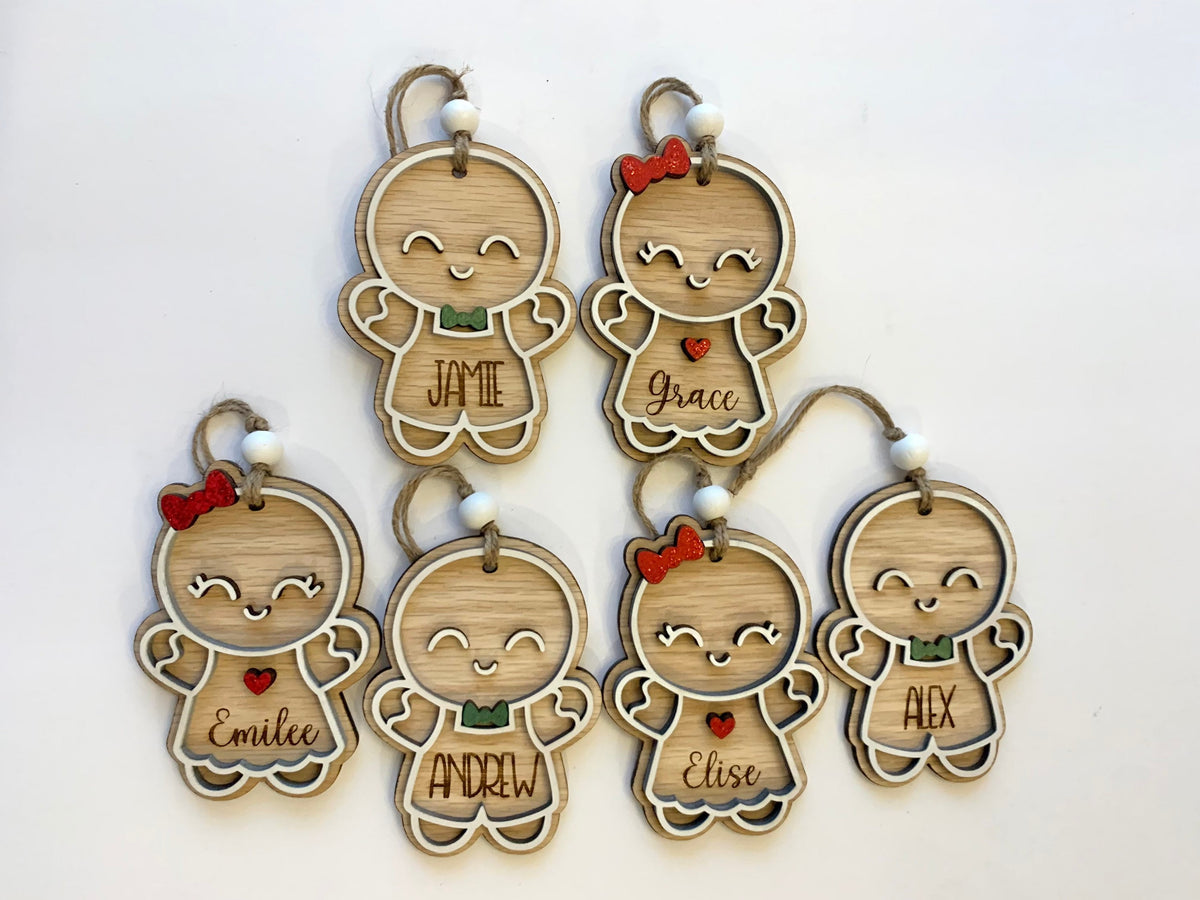 Personalized Gingerbread Ornament | White Oak Stocking Tag