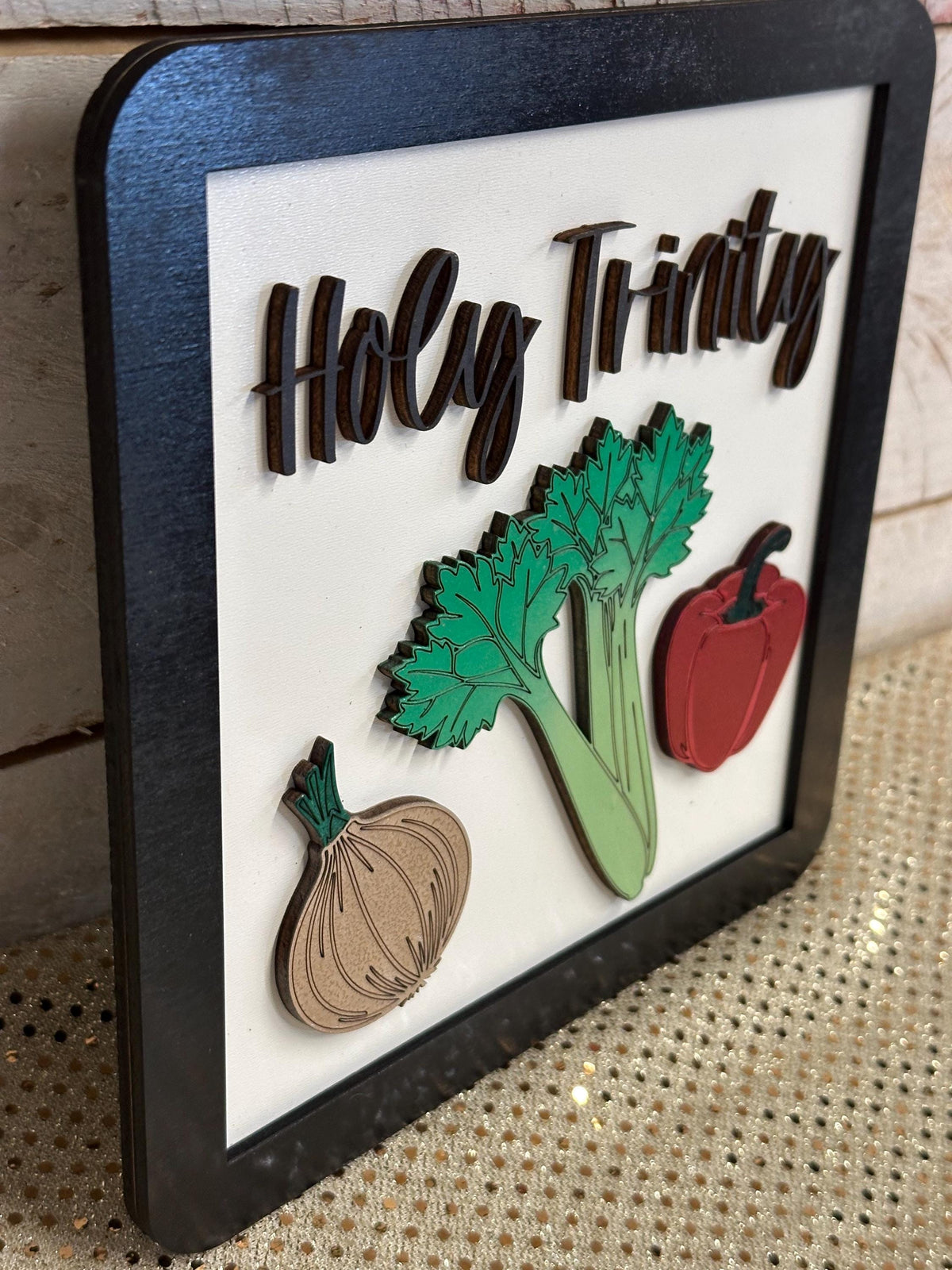 Cajun Holy Trinity Kitchen Sign | Southern Wood Art