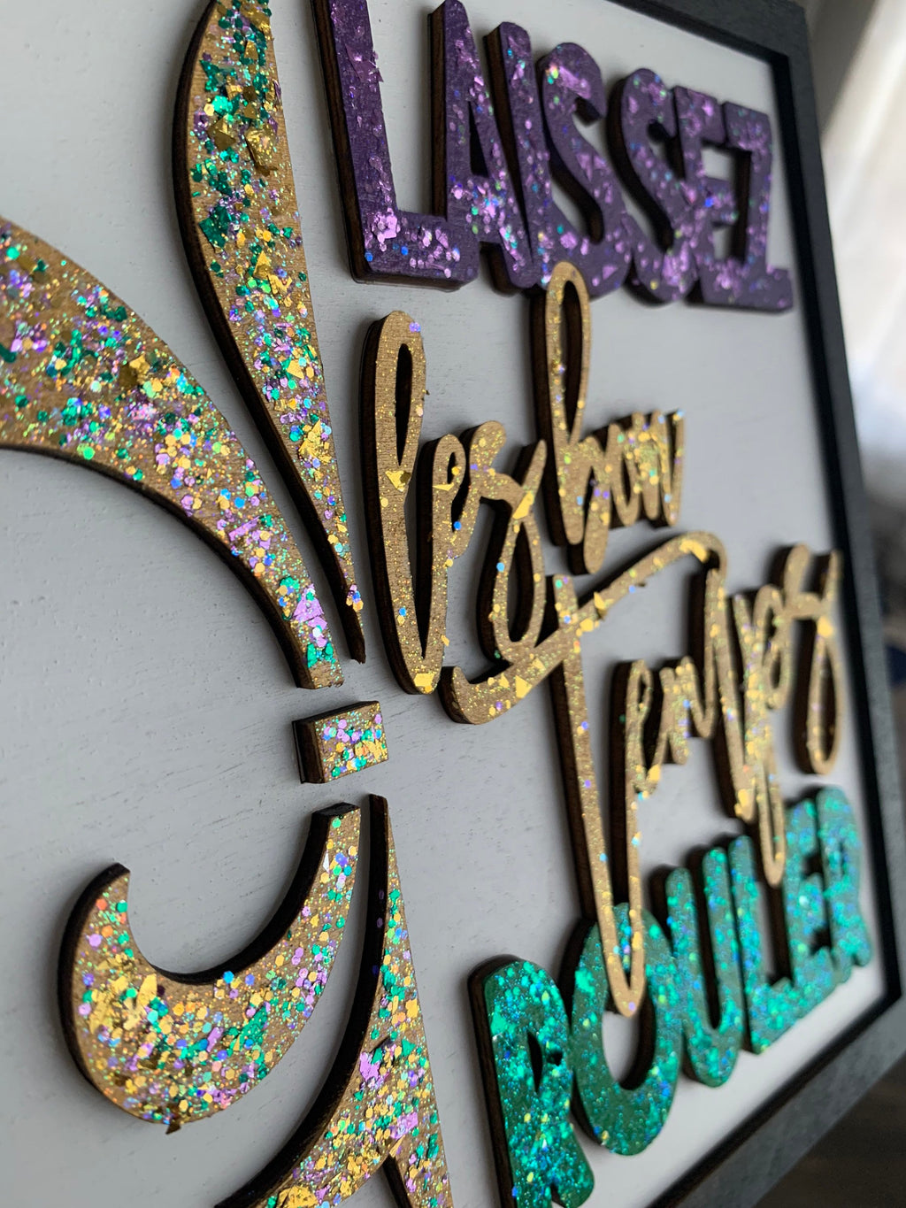 Mardi Gras Wood Sign | Laissez Les Bon Temps Rouler, 3D Decor