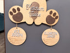 Personalized Twin Teddy Bear Hospital Door Hanger | Custom Wooden Nursery Name Sign