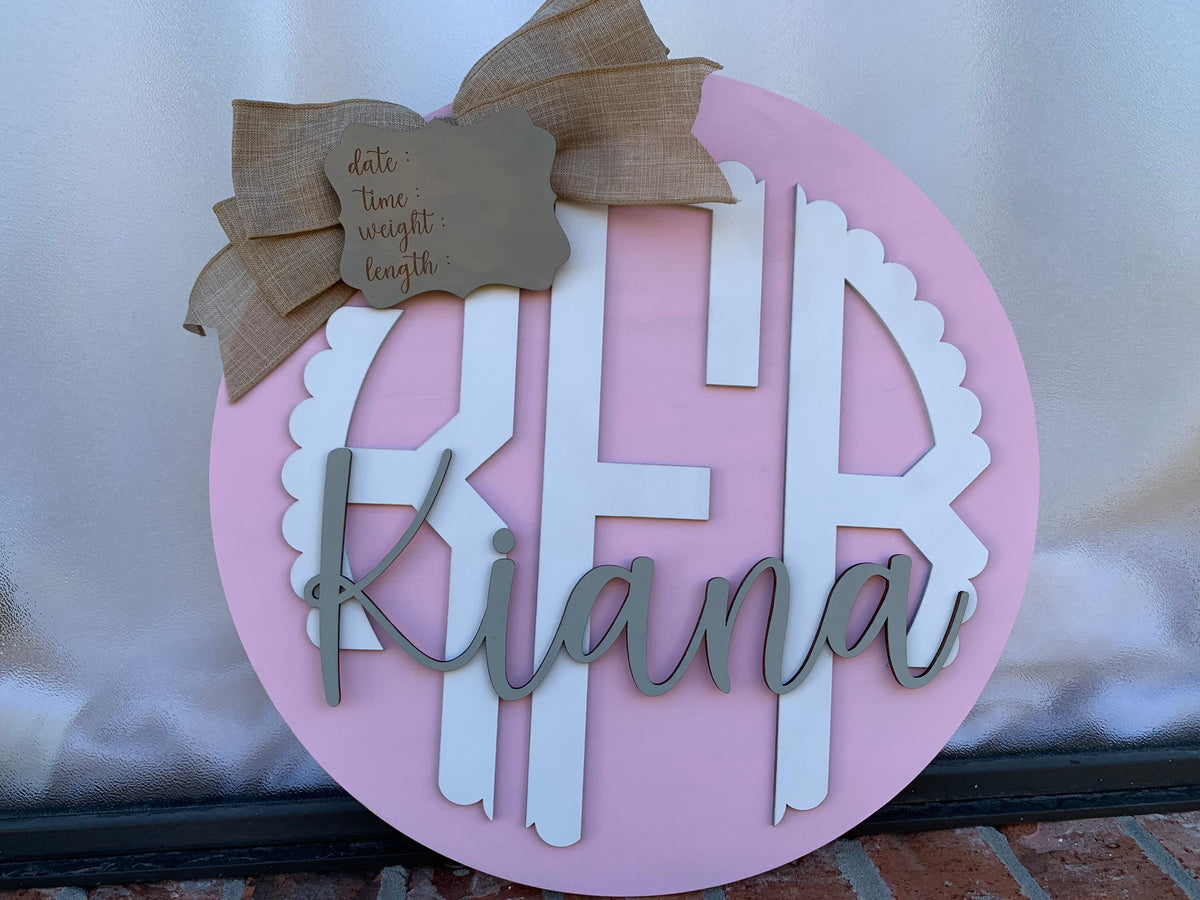 Monogram name sign| Custom Nursery decor | baby decor | girl room / gifts for girls