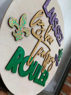 Mardi Gras Door Hanger | Glitter Laissez Les Bon Temps Rouler Sign
