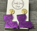 Tigers Purple and Gold Earrings - Handcrafted College Spirit Jewelry |  Louisiana jewelry