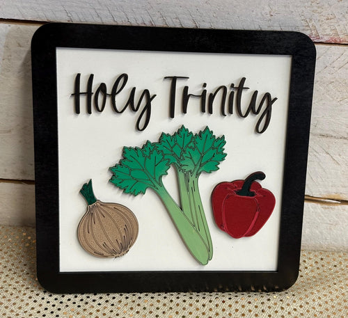 Cajun Holy Trinity Kitchen Sign | Southern Wood Art