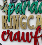 Beads Parades King Cake Crawfish: Mardi Gras Shelf, 3D Wood Decor