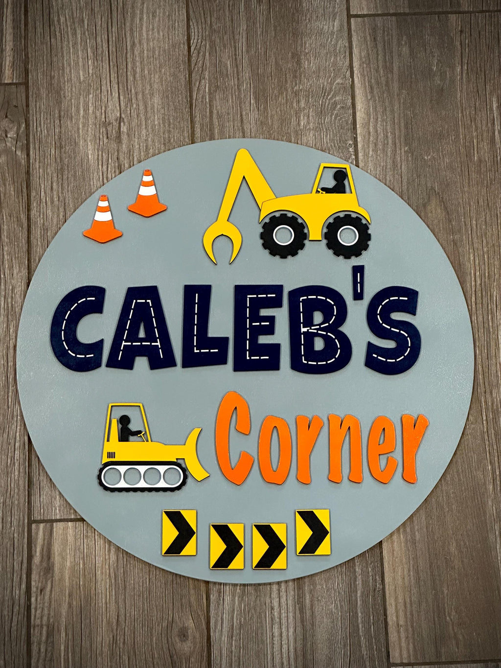 Personalized Construction Truck Name Sign: 3D Wood Nursery Decor