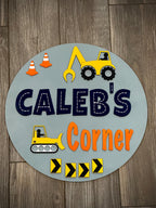 Personalized Construction Truck Name Sign: 3D Wood Nursery Decor