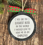 Funny Boss Christmas Ornament | Luckiest Boss Gift