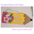 Personalized Pencil Teacher Door Hanger | Custom Classroom Name Sign