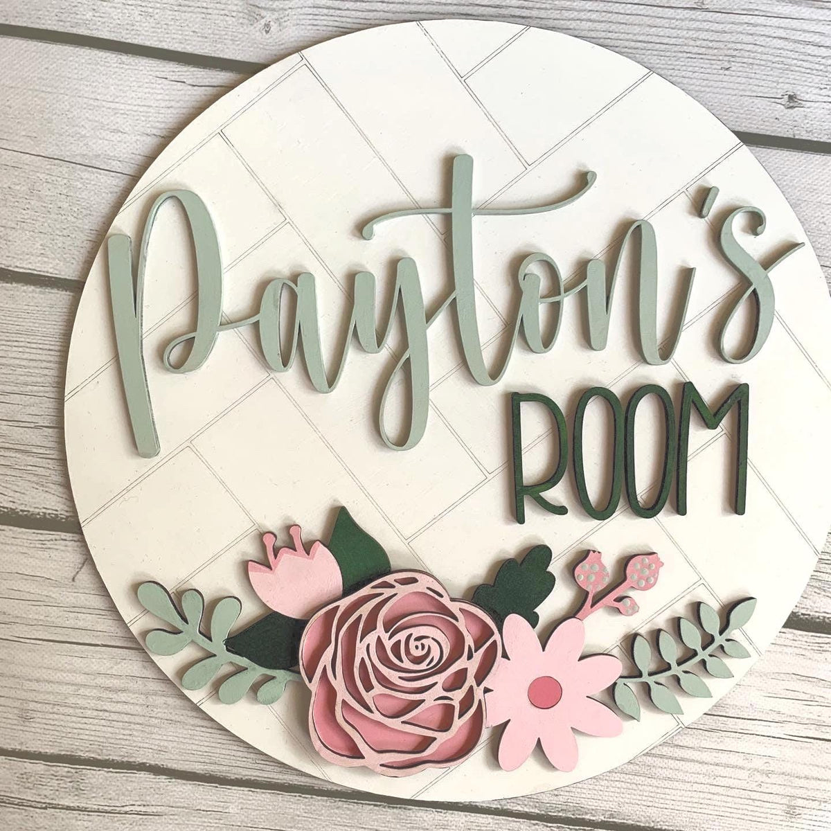 Personalized Floral name sign | custom girls room decor