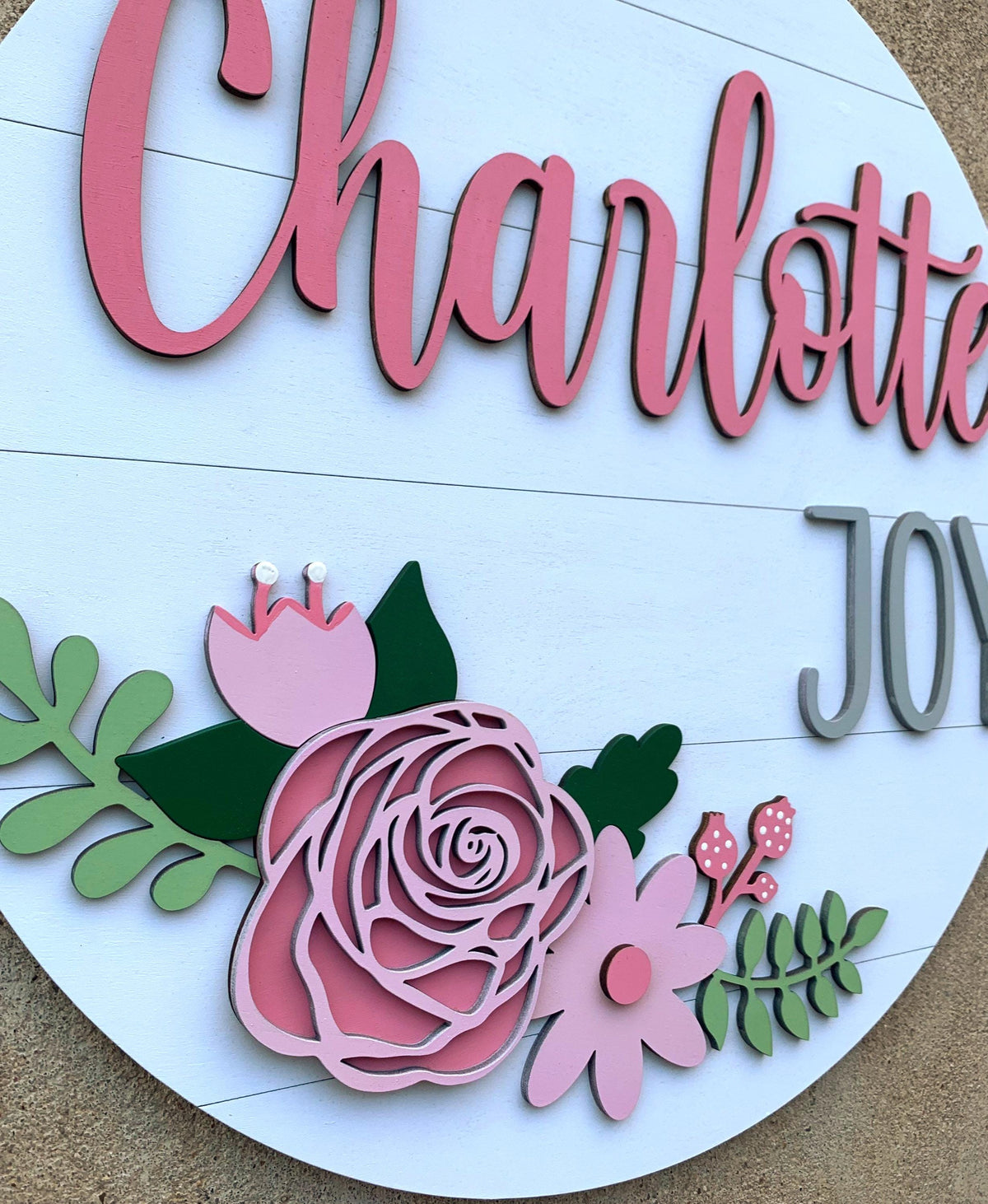 Personalized Floral name sign | custom girls room decor