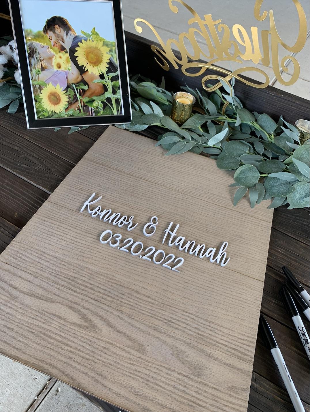 Personalized Wedding Guest Book Alternative, Wood Wedding Guestbook Board, Rustic Elegant Wedding Decor, Signature Sign