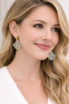 Fleur de Lis Mardi Gras Earrings: New Orleans Carnival Acrylic Jewelry