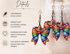 Mexican Serape Bow Earrings | Cinco de Mayo Earrings | Themed statement Earrings | Fiesta Jewelry | Handmade Gift for Her