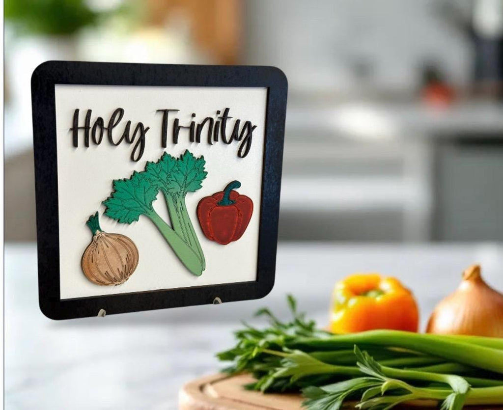Cajun Holy Trinity Kitchen Sign | Southern Wood Art