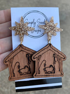 Nativity wood earrings | Christmas earring | faith earring