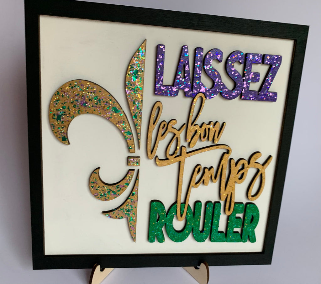 Mardi Gras Wood Sign | Laissez Les Bon Temps Rouler, 3D Decor