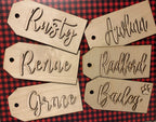 DIY Wooden Christmas Stocking Tags | Unfinished Laser Cut Name Tags