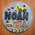 Personalized Construction Truck Name Sign: 3D Wood Nursery Decor