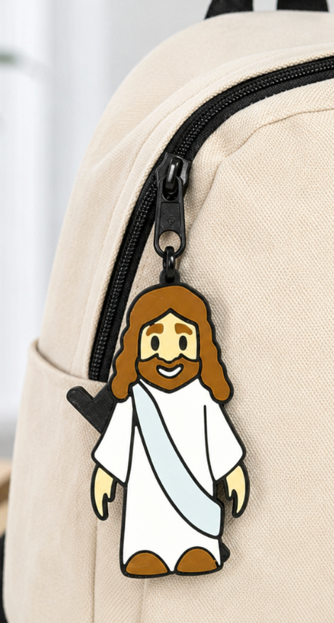 Jesus Hair Tie Holder Keychain