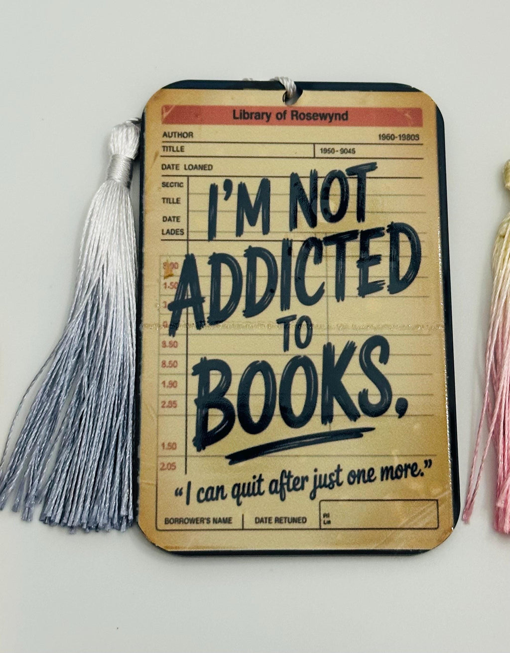 Vintage Library Card Bookmark: Bookish Reader Gift with Tassel