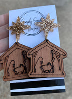 Nativity wood earrings | Christmas earring | faith earring