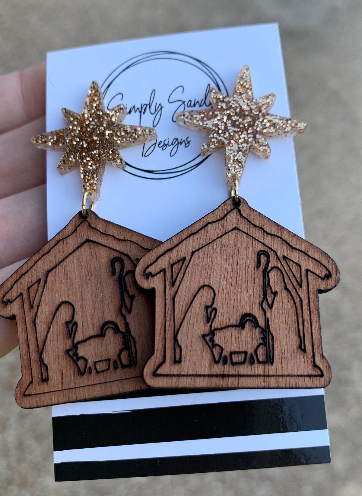 Nativity wood earrings | Christmas earring | faith earring