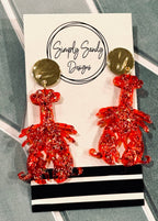Crawfish earrings - crawdad jewelry - mudbug dangles