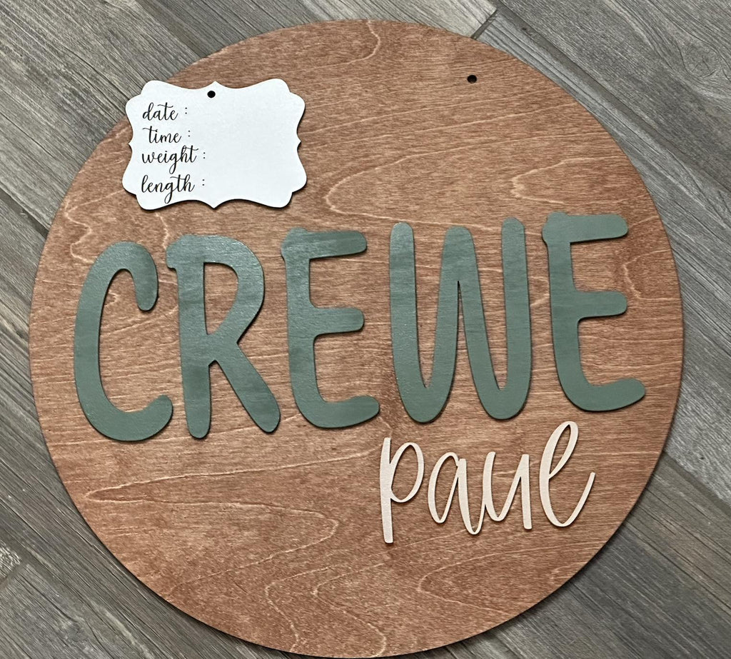 Personalized 3D Wood Birth Announcement Sign • Nursery Decor