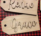DIY Wooden Christmas Stocking Tags | Unfinished Laser Cut Name Tags