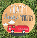 Custom Fire truck name sign | baby room decor