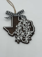 Bluebonnet Texas State Christmas Ornament | Painted Wood