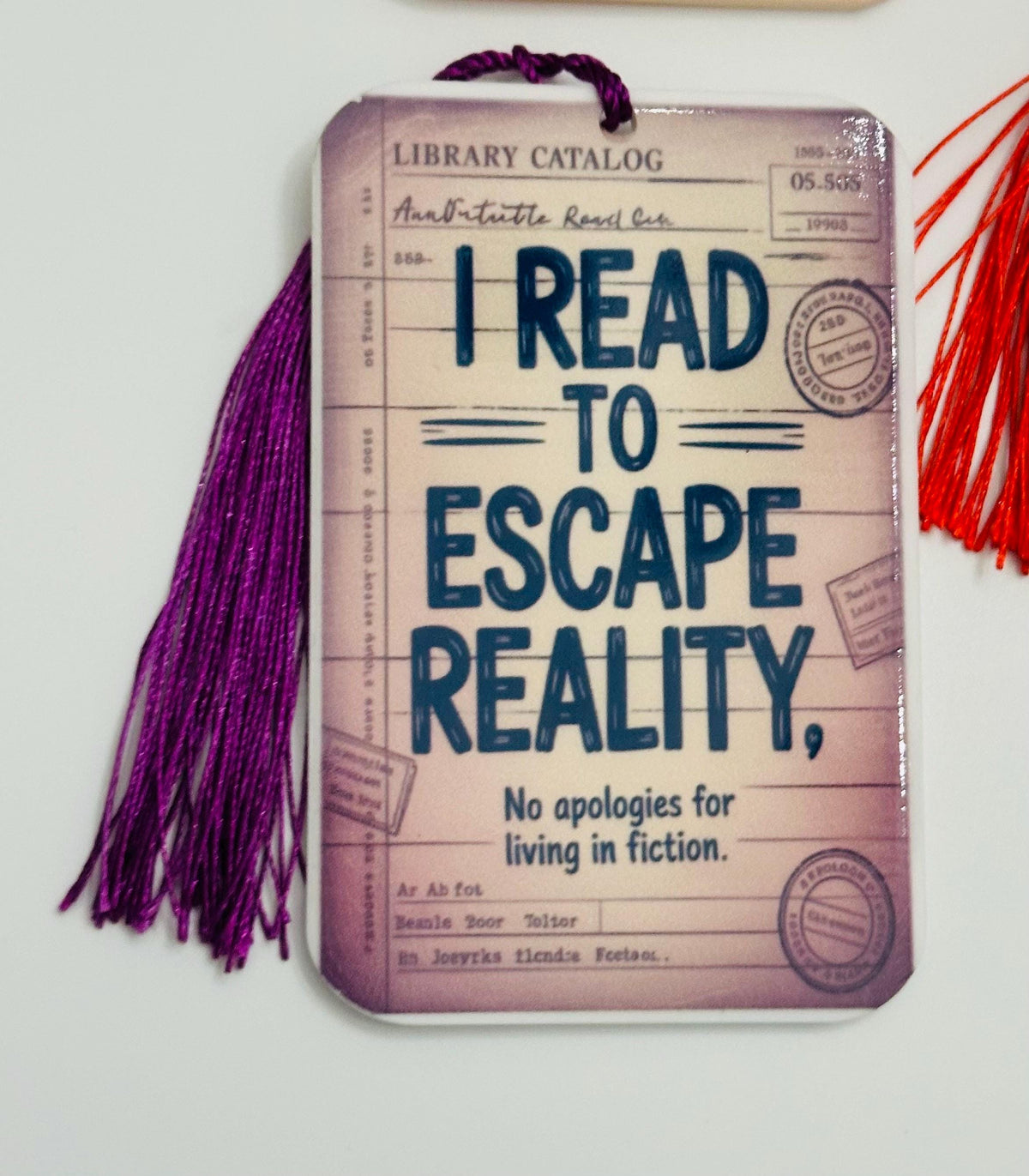 Vintage Library Card Bookmark: Bookish Reader Gift with Tassel
