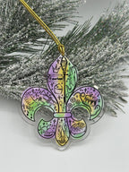 Fleur de Lis Mardi Gras Ornament: Handcrafted New Orleans Decor