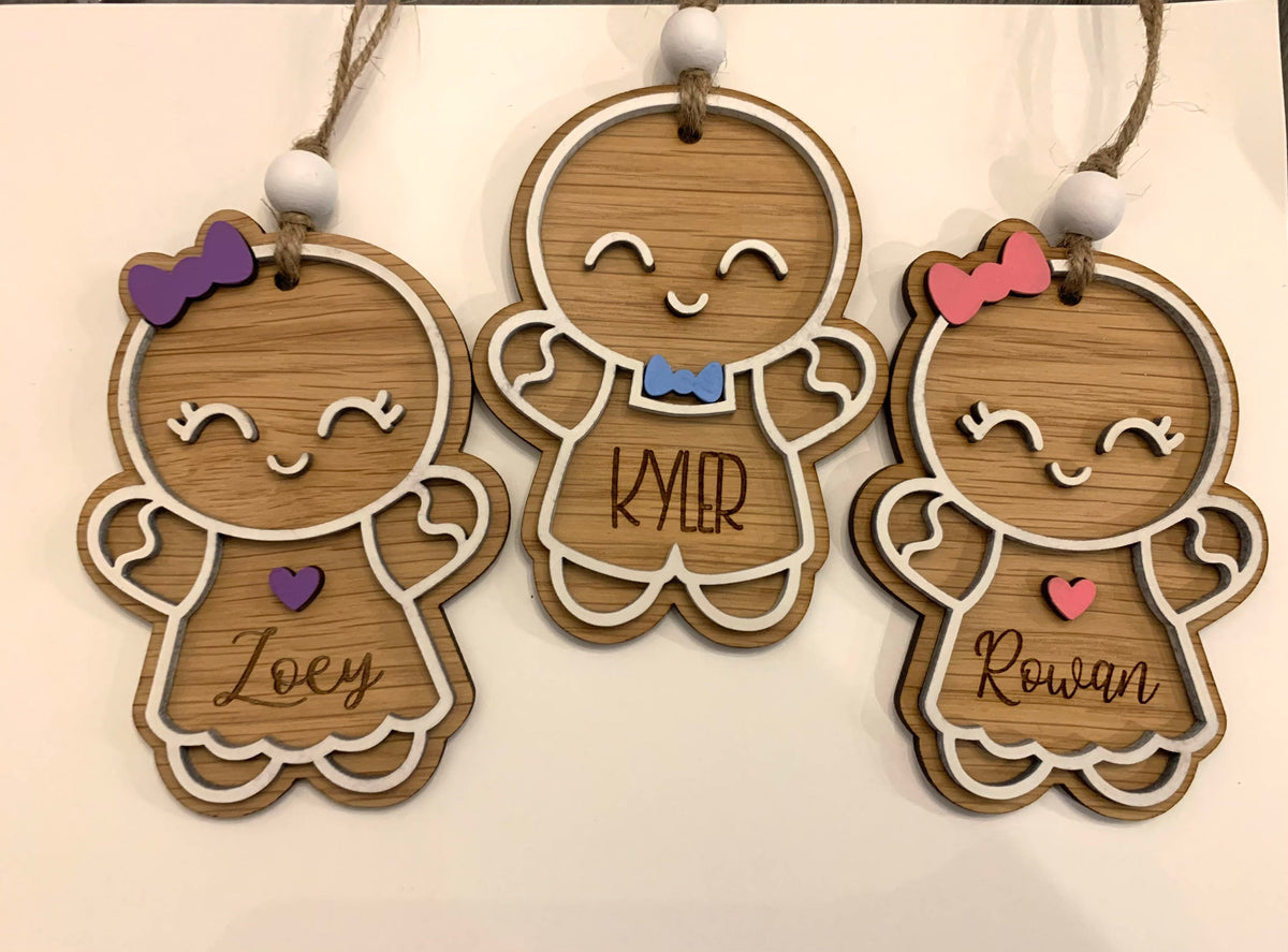 Personalized Gingerbread Ornament | White Oak Stocking Tag