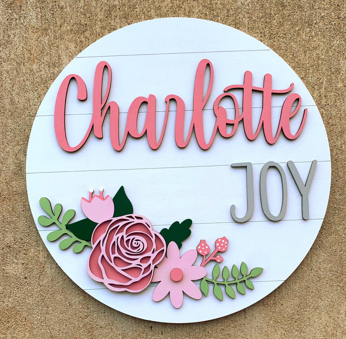 Personalized Floral name sign | custom girls room decor